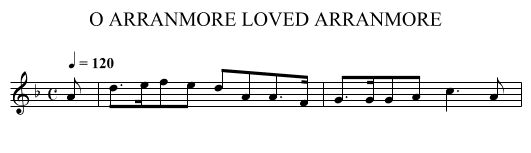 O ARRANMORE LOVED ARRANMORE - staff notation