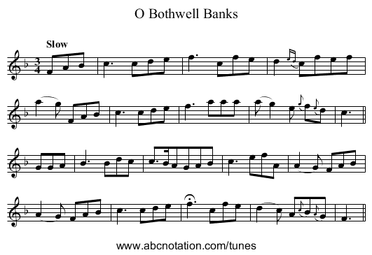 O Bothwell Banks - staff notation