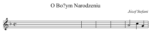 O Bo?ym Narodzeniu - staff notation