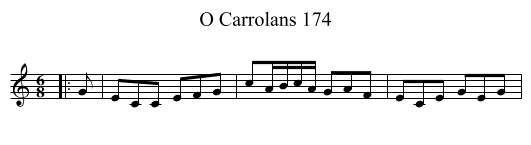 O Carrolans 174 - staff notation