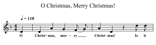 O Christmas, Merry Christmas! - staff notation