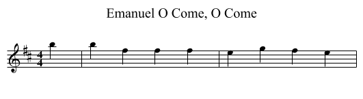 O Come, O Come, Emanuel - staff notation