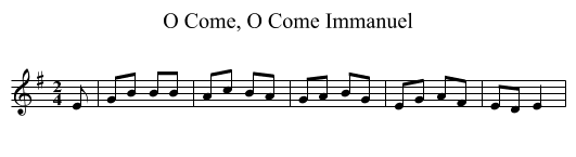 O Come, O Come Immanuel - staff notation