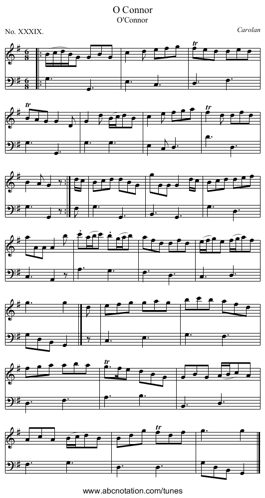 O Connor - staff notation
