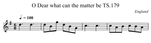 O Dear what can the matter be TS.179 - staff notation