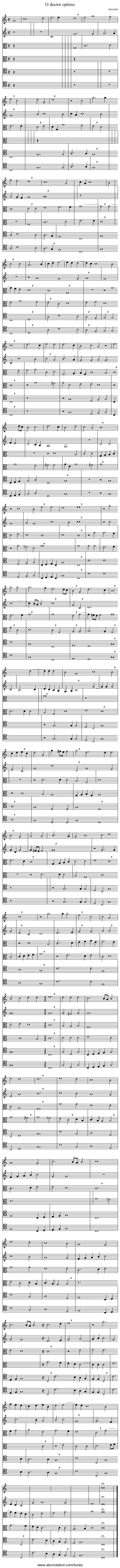 O doctor optime - staff notation