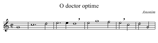 O doctor optime - staff notation