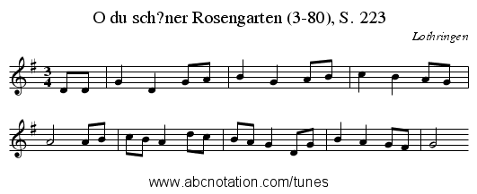 O du sch?ner Rosengarten (3-80), S. 223 - staff notation