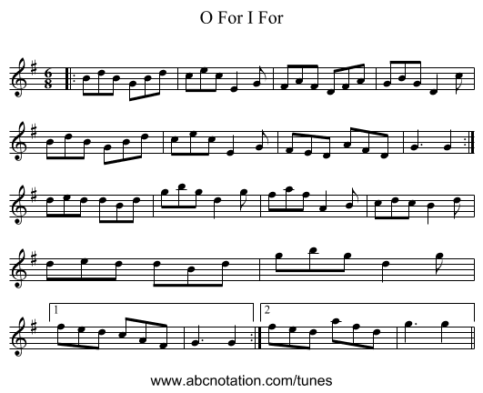 O For I For - staff notation