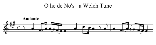 O he de No's   a Welch Tune - staff notation