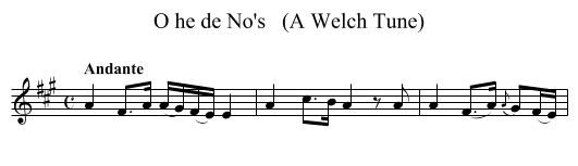 O he de No's   (A Welch Tune) - staff notation