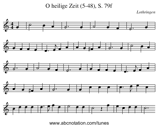 O heilige Zeit (5-48), S. 79f - staff notation