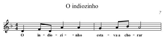 O indiozinho - staff notation