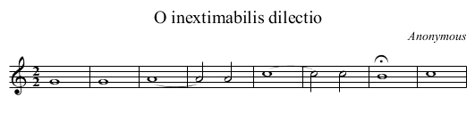 O inextimabilis dilectio - staff notation