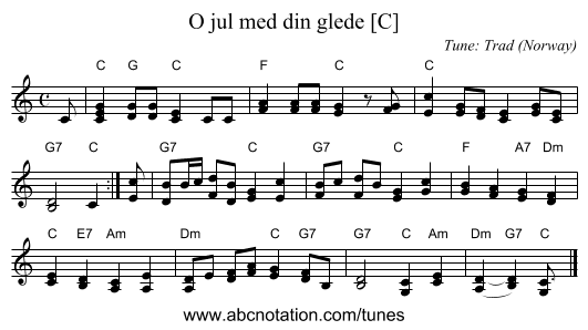 O jul med din glede [C] - staff notation