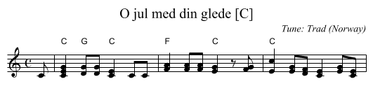 O jul med din glede [C] - staff notation