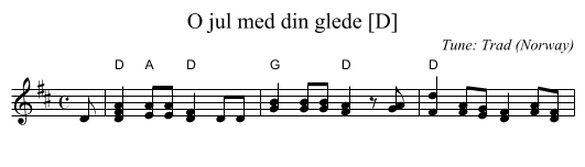 O jul med din glede [D] - staff notation