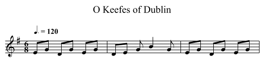 O Keefes of Dublin - staff notation