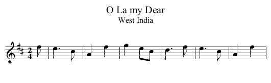 O La my Dear - staff notation
