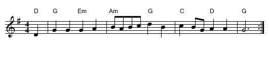 O Little Town of Bethlehem - staff notation