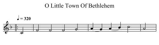 O Little Town Of Bethlehem - staff notation