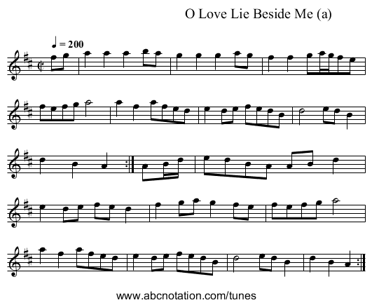 O Love Lie Beside Me (a)  - staff notation