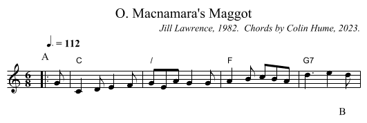 O. Macnamara's Maggot - staff notation