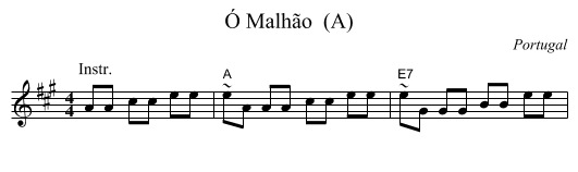 &Oacute; Malh&atilde;o  (A) - staff notation