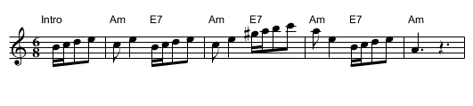 O Maria, Mari   (Am,A) - staff notation