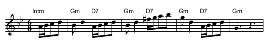 O Maria, Mari   [Gm,G] - staff notation