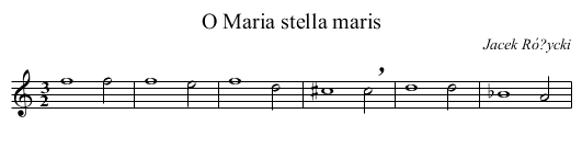 O Maria stella maris - staff notation