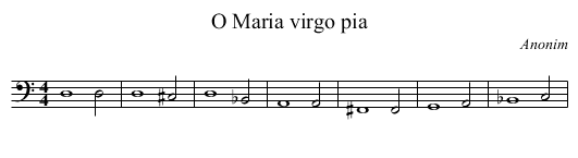 O Maria virgo pia - staff notation