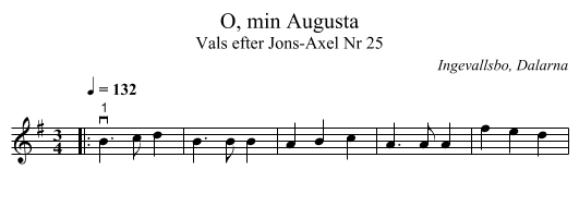 O, min Augusta - staff notation