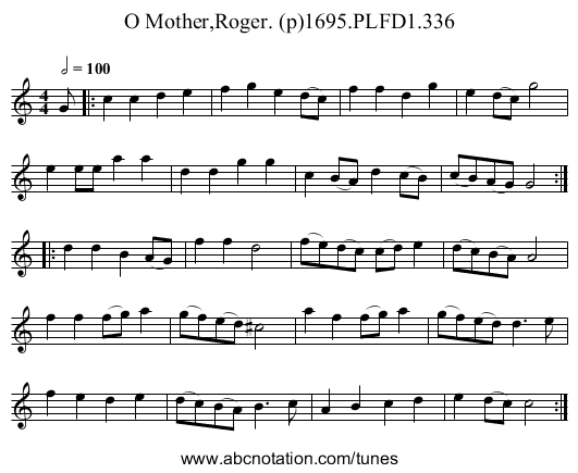 O Mother,Roger. (p)1695.PLFD1.336 - staff notation