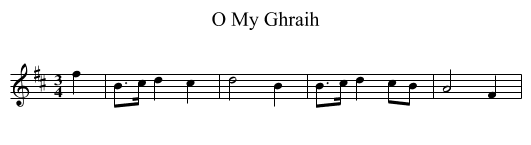 O My Ghraih - staff notation