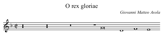 O rex gloriae - staff notation