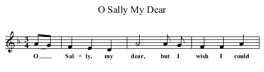 O Sally My Dear - staff notation