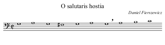 O salutaris hostia - staff notation