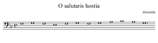 O salutaris hostia - staff notation