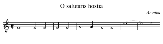 O salutaris hostia - staff notation