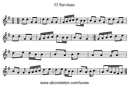 O Savinao - staff notation