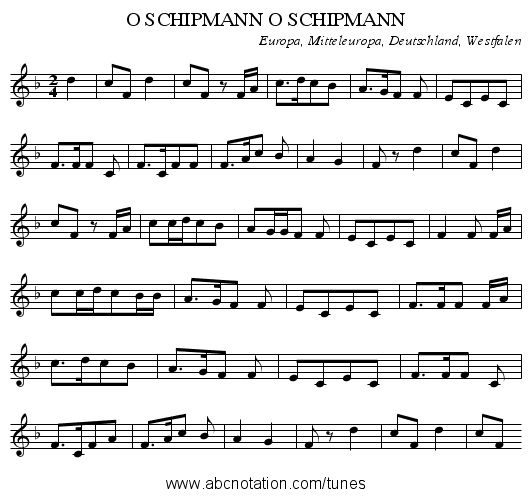 O SCHIPMANN O SCHIPMANN - staff notation