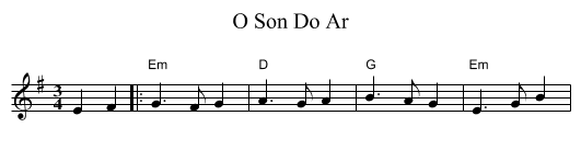 O Son Do Ar - staff notation