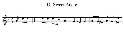 O! Sweet Adare - staff notation