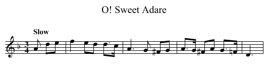 O! Sweet Adare - staff notation