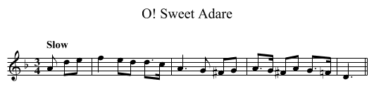 O! Sweet Adare - staff notation