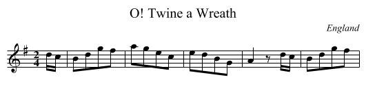 O! Twine a Wreath - staff notation