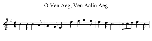 O Ven Aeg, Ven Aalin Aeg - staff notation
