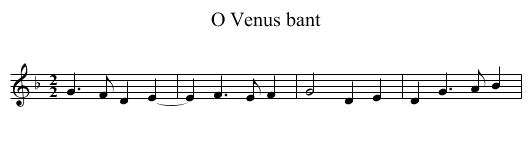 O Venus bant - staff notation