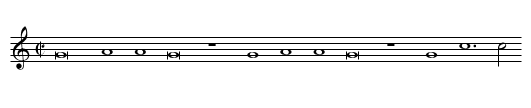 O Venus bant - staff notation